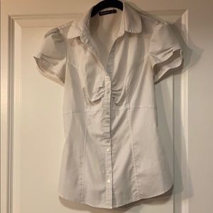 Fitted white button down
